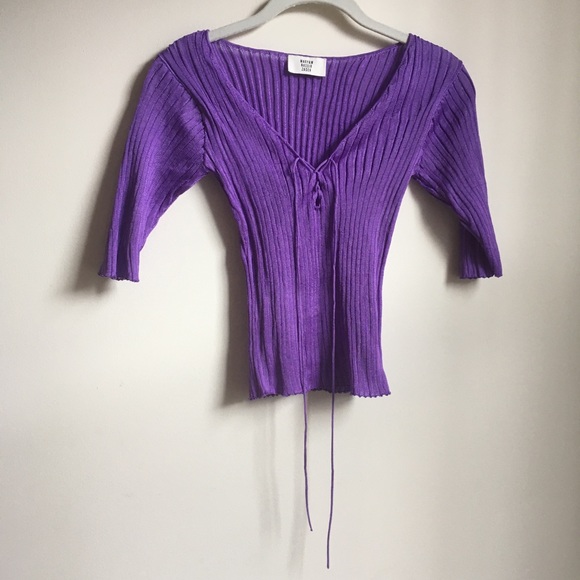 Maryam Nassir Zadeh Semi-Sheer Rib Knit Top - Picture 2 of 8